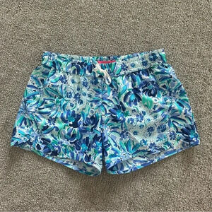 Lilly Pulitzer Luxletic Run Around Shorts in Iris‎ Blue “High Maintenance” Sz XS